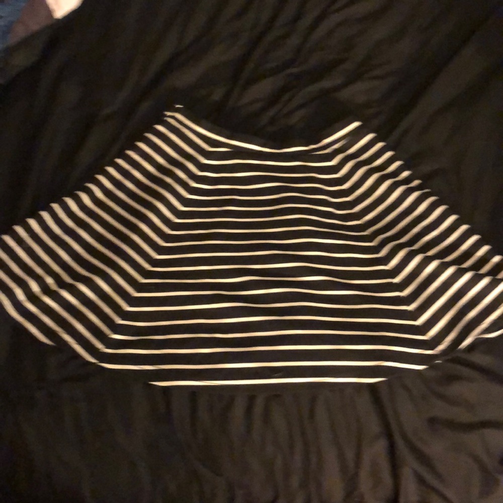 Striped skirt.